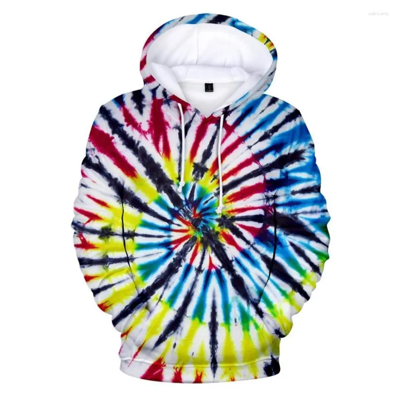 Felpe con cappuccio da uomo Cartoon Novità Colorato Tie Dye Flashback Felpe 3D Ragazzo/Ragazza Felpa con cappuccio a maniche lunghe Casual Pullover per bambini