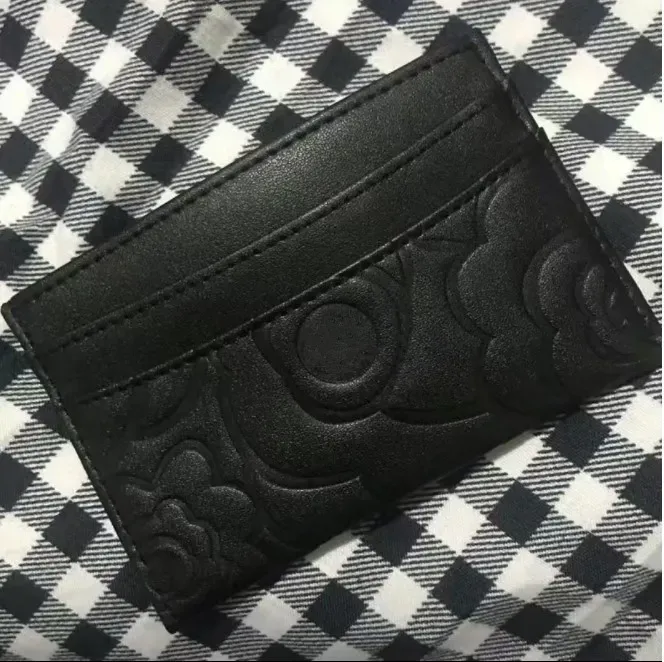 wholesale bussiness card flies 11X7.5CM Fashion C hardwear PU Mini Wallet camellia card holder Coin bag V-gift