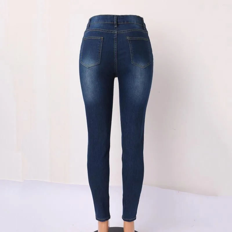 Pantaloni cargo jeans da donna per donna a vita alta slim fit elastico elasticizzato termico caldo foderato in pile Leggings larghi