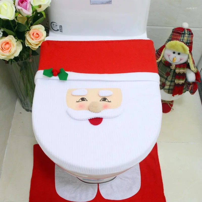 Toiletbrilhoezen Festival Voor Leuke Kerstman Cover Kerst Badkamer Decor Accessoires 2023 Kerst Stijl