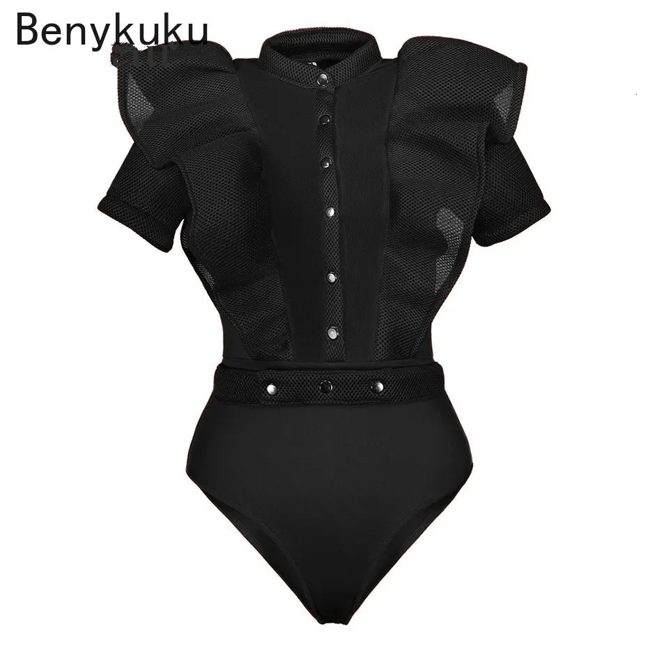 Kobiety Jumpsuits Rompers Black for Women Gothic Combinaison Femme Sexy Party Body Body Bodysuit Women Clothing Romper 230826