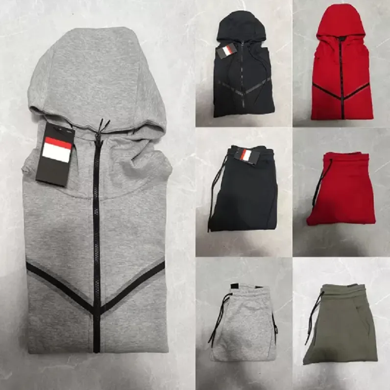 Tekniska fleece höga egenskaper Menskvinnor TRACHSUITS Tekniska sportbyxor Hoodies Jackor Space Cotton Trousers Man Tracksuit Bottoms Mans jogger