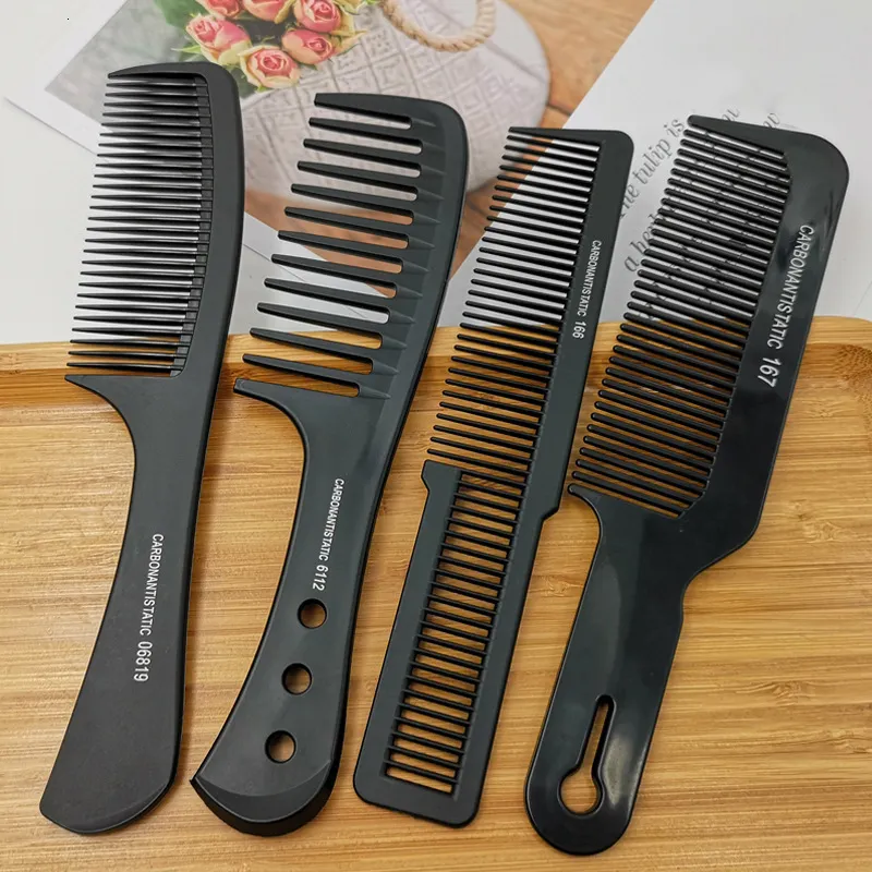 Spazzole per capelli pettine in plastica da barbiere nero da taglio ispessito per uomo e donna, strumenti per lo styling 230826