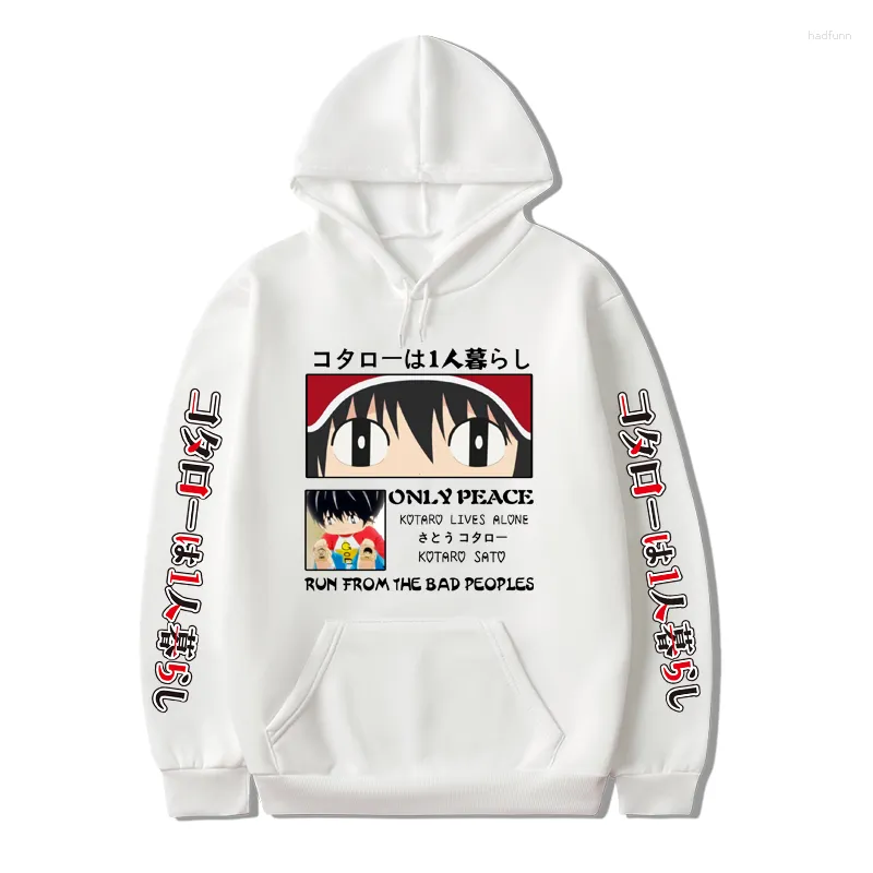 Erkek Hoodies Kotaro Yalnız Yaşıyor Sweatshirt Estetik Anime Baskılı Kadınlar/Erkekler Logosu 2023 Varış Moda Harajuku Külotu