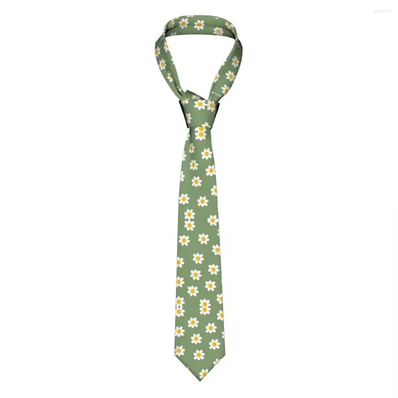 Cravates d'arc Daisy Green Cravate Hommes Femmes Casual Polyester 8 cm Cravate classique pour hommes Costumes Accessoires Gravatas Mariage