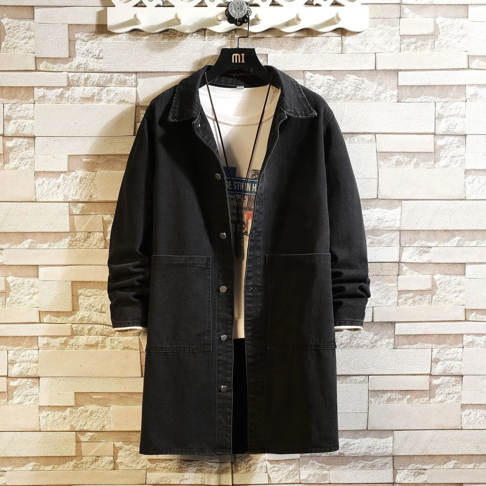 Korean Denim Trench Coat | Korean Style Shop