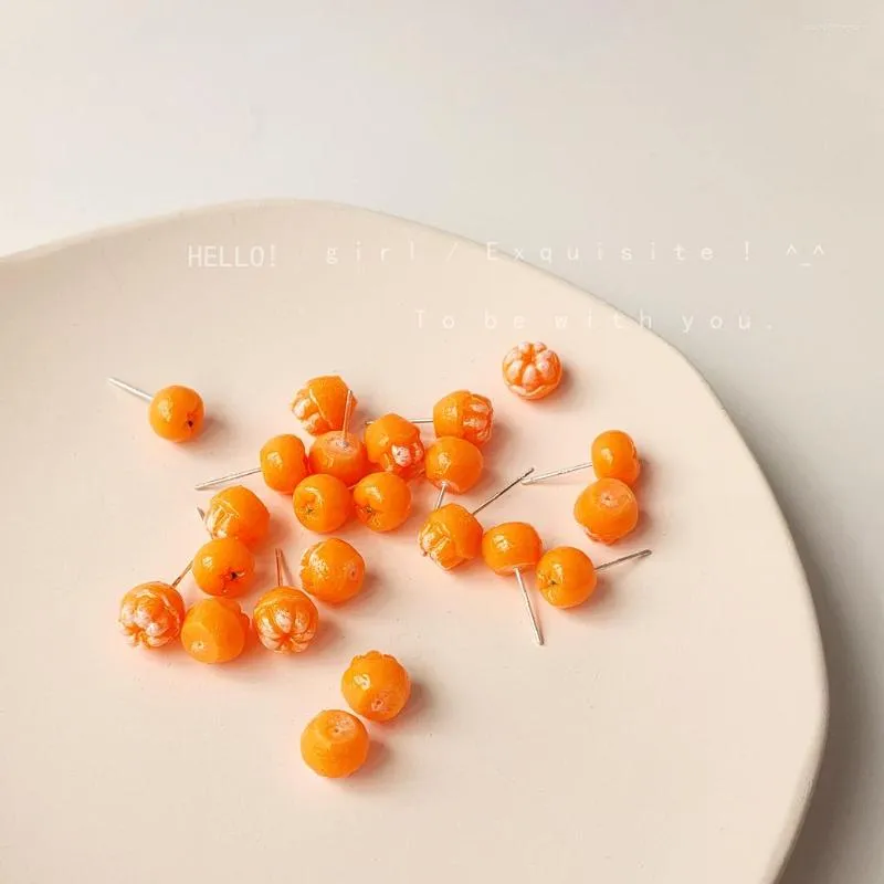 Ohrstecker Orange Für Frauen Koreanische Handbemalte Ton Simulation Peeling Fruchtform Ohr Partner Student Mädchen Niedlichen Schmuck