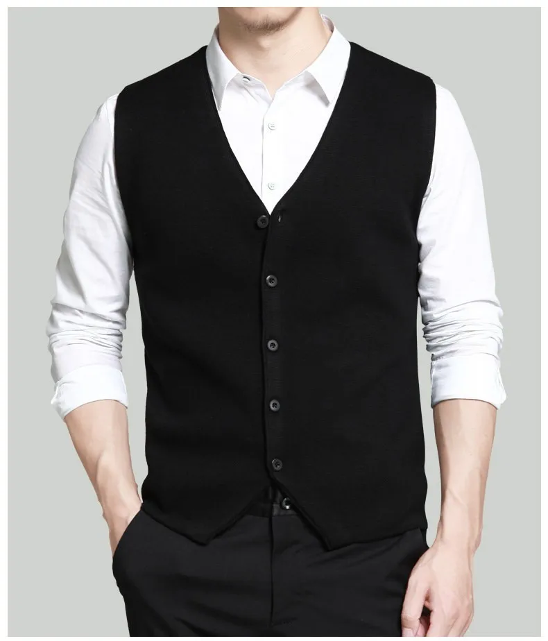 Mens vest sweaters casual style cotton knitted single breasted men cardigan vest big size 4XL Muls brand Gray Black Navy MS16007
