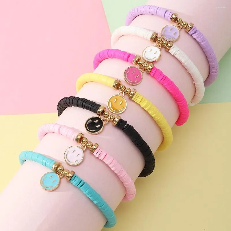 Bangle 7-piece Bracelet Set European And American Jewelry Iridescence Soft Pottery Beaded Girls Pulsera