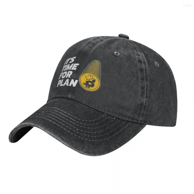 Bollkåpor Det är dags för plan BTC Baseball Cap Men Hats Women Visor Protection Snapback Cryptocurrency Art