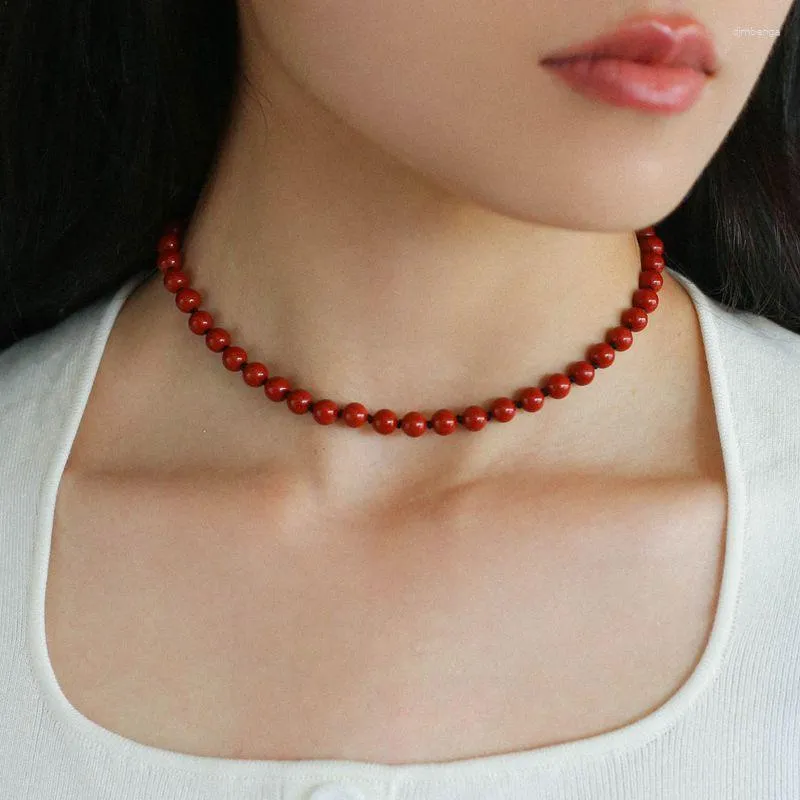 Choker Timeless Wonder Fancy Geo Stone Beaded Naszyjnik dla kobiet projektantki biżuteria goty