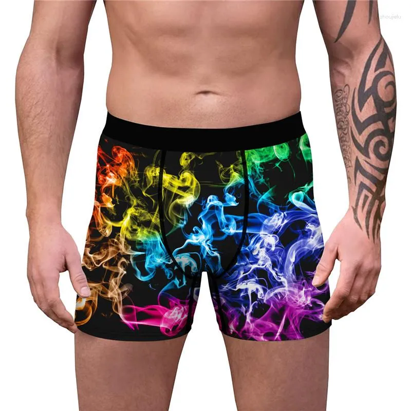 Cuecas masculinas novidade boxer briefs engraçado shorts 3d impresso respirável calcinha sexy roupa interior humorístico boxers