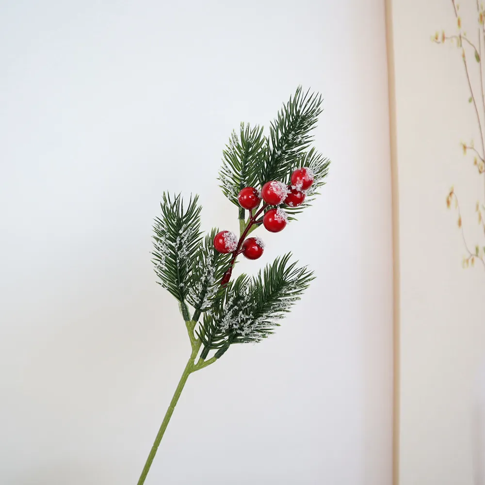 Agulhas de pinho simuladas, frutas, estacas de natal, acessórios para árvores de natal, móveis para casa, lojas de hotel, fabricantes de decoração, atacado