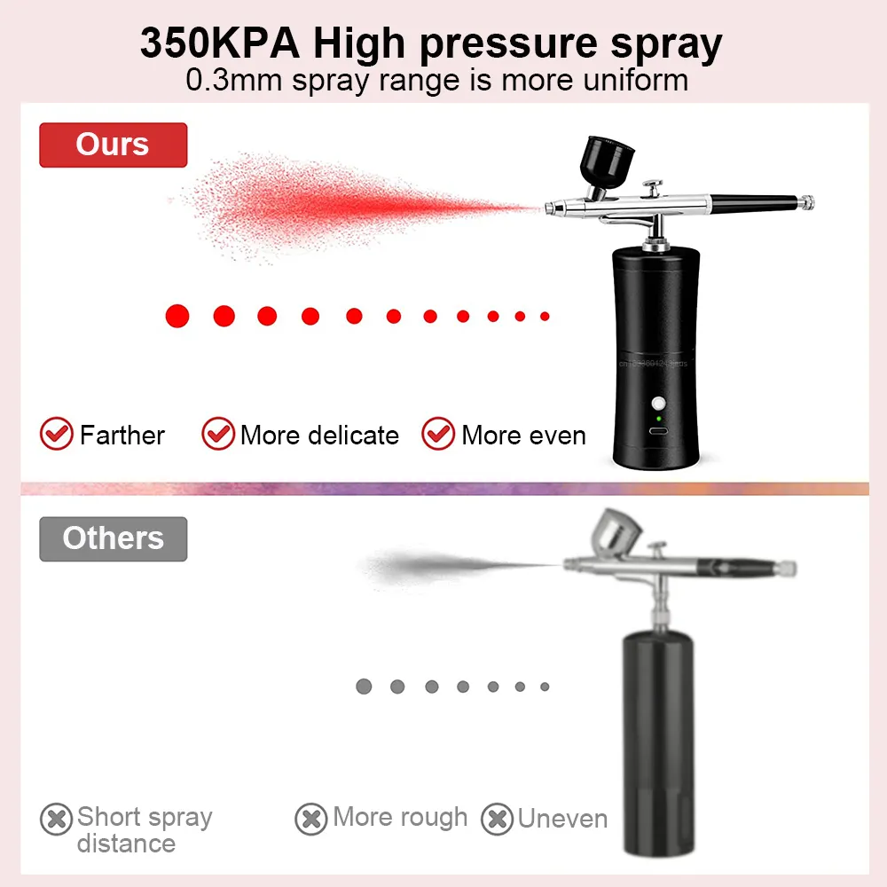 Airbrush Nail with Compressor Portable Air Brush Nail Art Paint Cake  Cordless Mini Airbrush Nail Kit Rechargeable K5