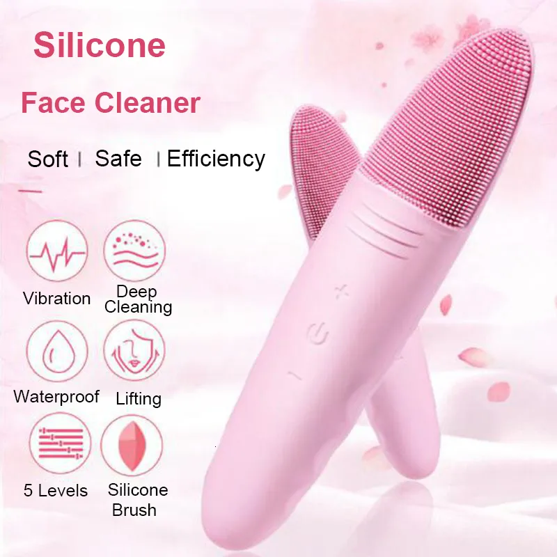 Outils de nettoyage Accessoires Nettoyant pour le visage électrique Nettoyant en silicone Brosse profonde Masseur vibrant Levage Serrage Outil de soins de la peau Étanche 230826