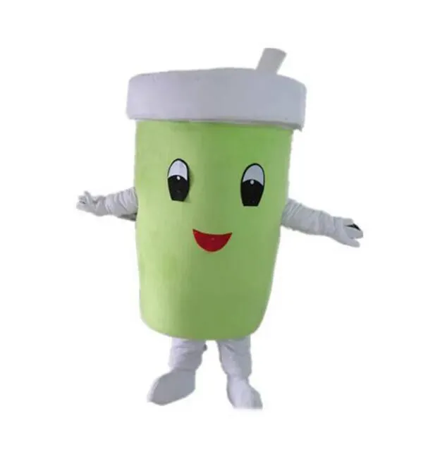 Professional Green Cup Mascot Costume Halloween Christmas Fancy Party Dress Cartoon Character Suit Carnival Unisex Adults Outfit