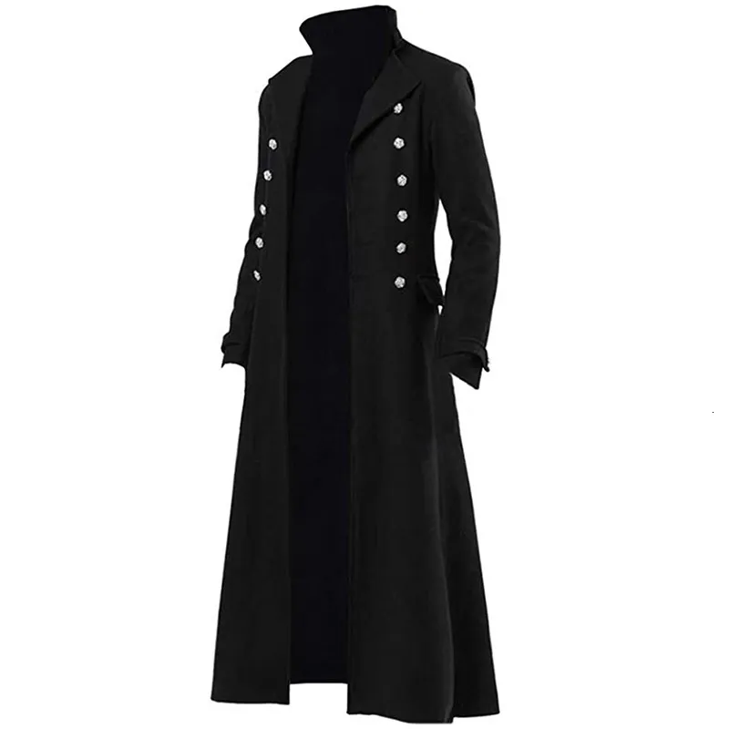 Gabardinas para hombres Steampunk Chaqueta retro Gótico Victoriano Era Rana Abrigo Uniforme Disfraz de Halloween Rendimiento de escenario 230826