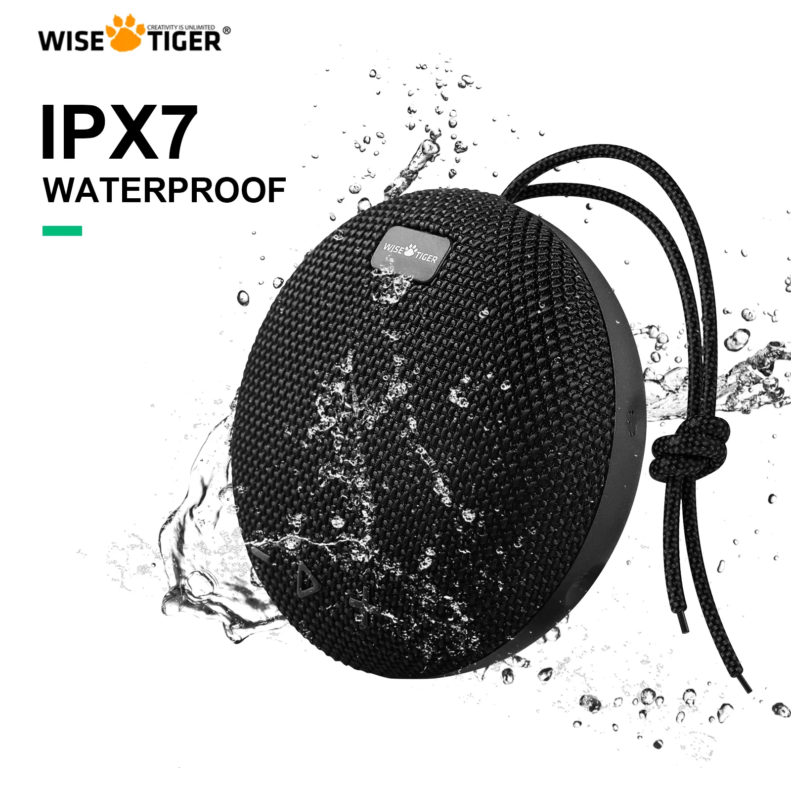 Altavoces portátiles WISETIGER Altavoz Bluetooth Caja de sonido portátil para deportes al aire libre IPX7 Altavoz estéreo inalámbrico resistente al agua BT5.0 con graves 230826