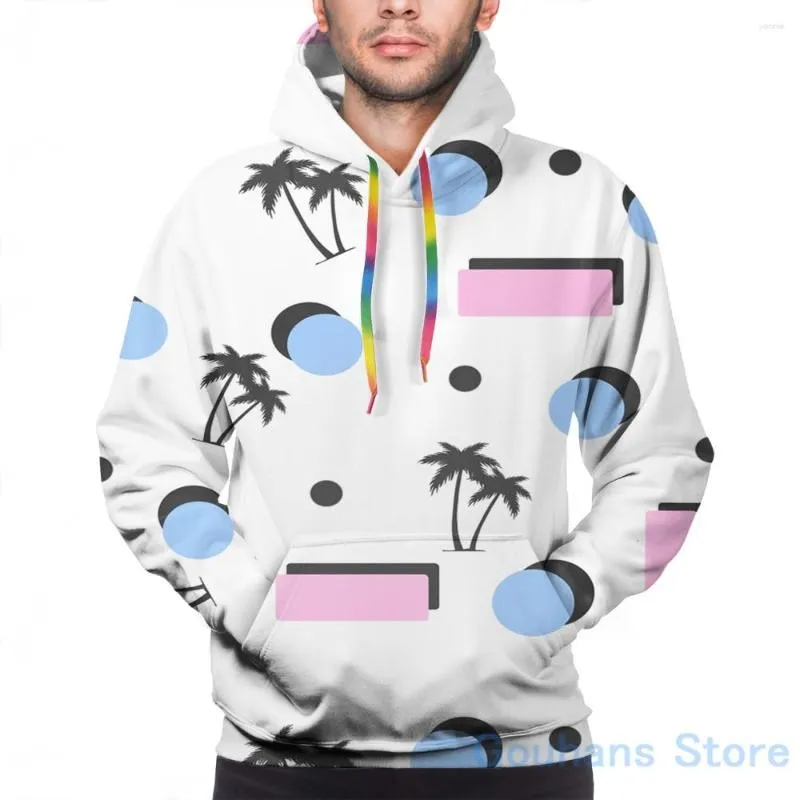 Men's Hoodies Mens Sweatshirt For Women Funny 80s Beach Pattern Print Casual Hoodie Streatwear