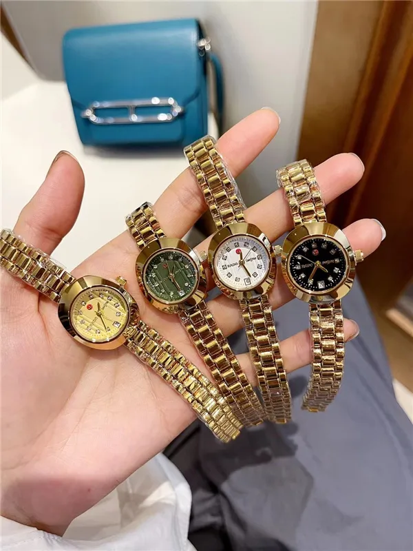 Fashion Full Brand Wrist Watch Women Ladies Diamond Designer Style Luxury With Steel Metal Band Quartz Clock RD 20