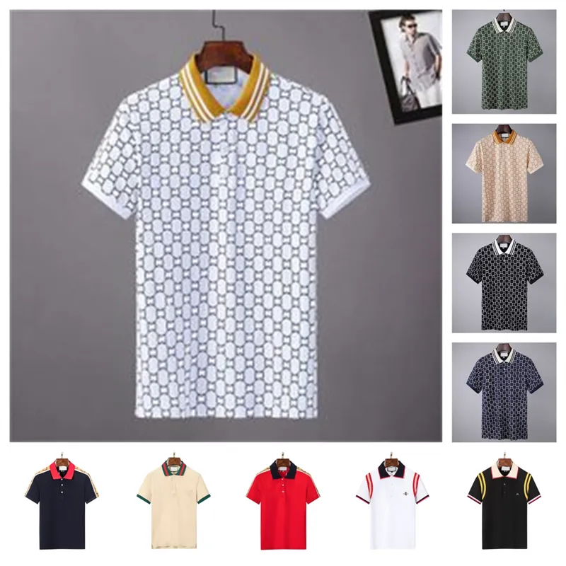 168mens polo designer polos chemises pour homme mode focus broderie serpent jarretière petites abeilles impression motif vêtements vêtements tee noir et blanc hommes t-shirt