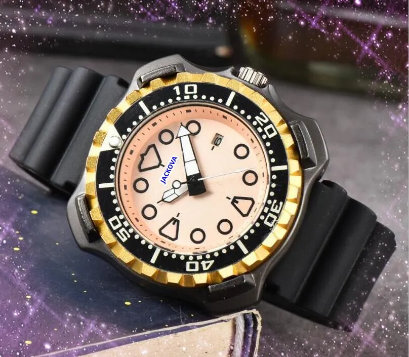 Arrow Pins Design Automatic Date Men Stopwatch Watches Luxury Rubber Steel Band Quartz Movement Clock Lumious Super Bright Popular Watch Presents