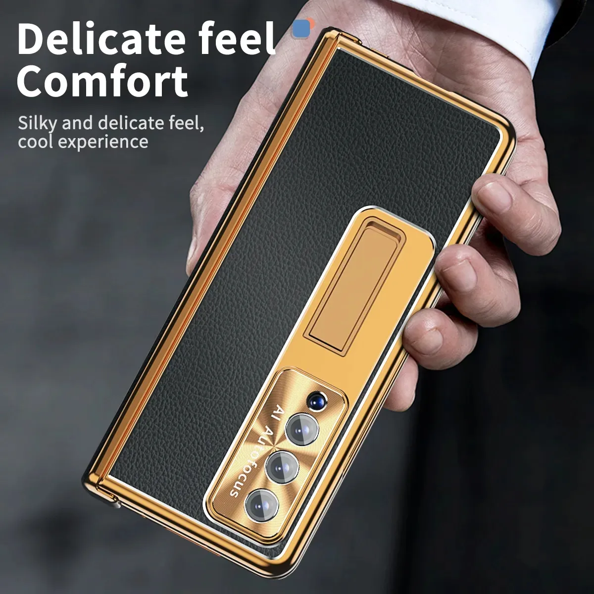 Luxury designer With S Pen Plating Leather Case For Samsung Galaxy Z Fold 4 3 2 5 G Magnet Kickstand Carbon Fibe Screen Protector Phone Cover