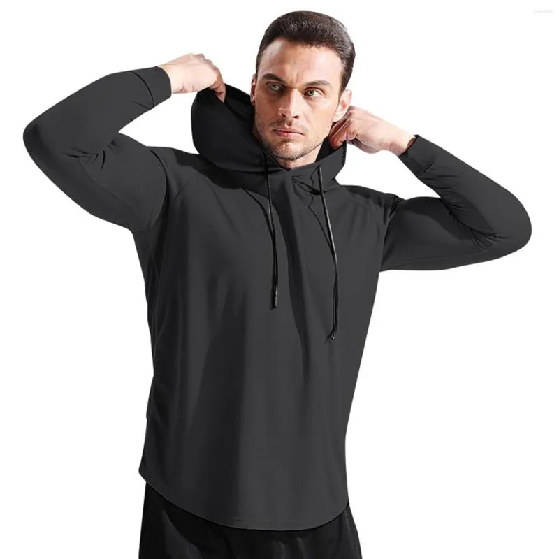 Men's Hoodies Sports Pullovers Long Sleevemen's Running Basketball Training Clothes T Shirt Hooded Loose Fitness Streetwear Man