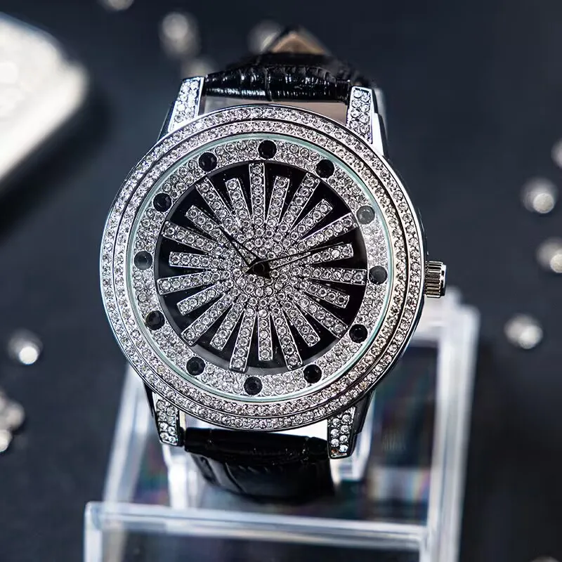 トップラグジュアリーウォッチハンドメイド億万長者ダイヤモンドウォッチ45mmクォーツ腕時計の防水ガールズギフト