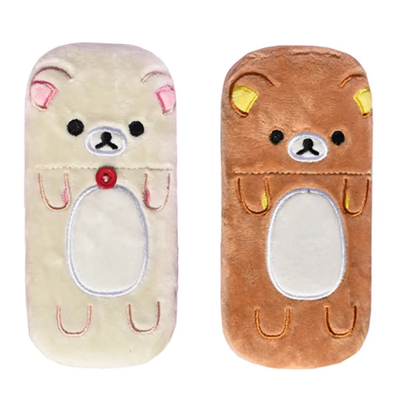 Bel çantaları sevimli rilakkuma peluş gözlük kutusu kawaii case karikatür anime gözlük organizatör gösteri kılıfları 230826