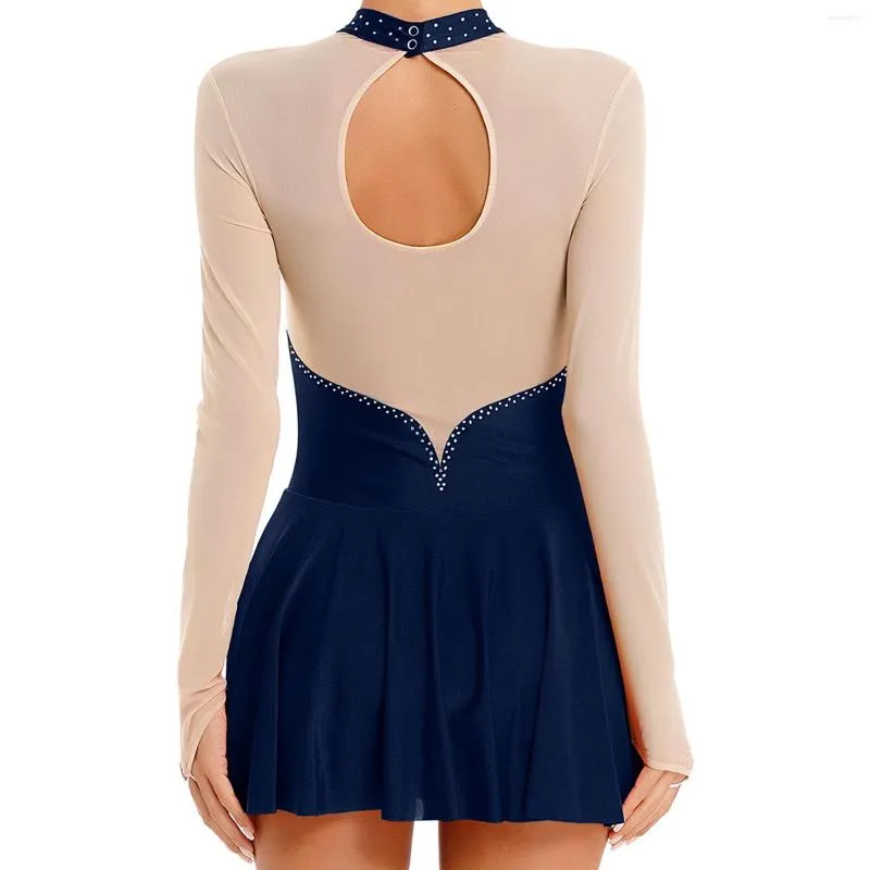 dark blue ice skating dress Solitaire Highneck Skate Dress