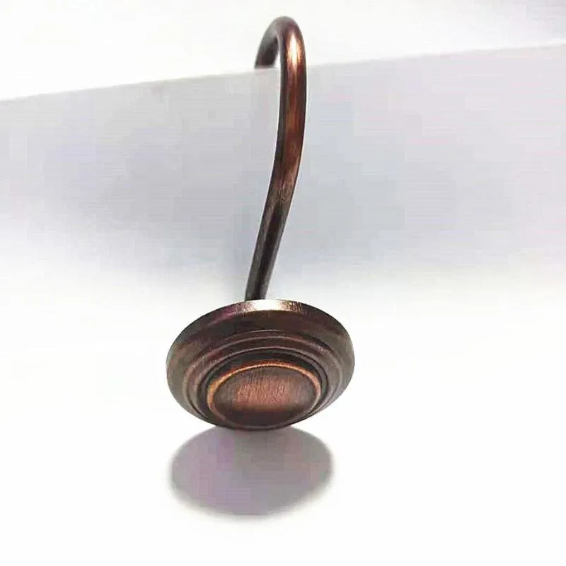 Bath Accessory Set Hooks Red Bronze Hook Hanger Rustproof Curtain AccessoriesBath Drape Rings