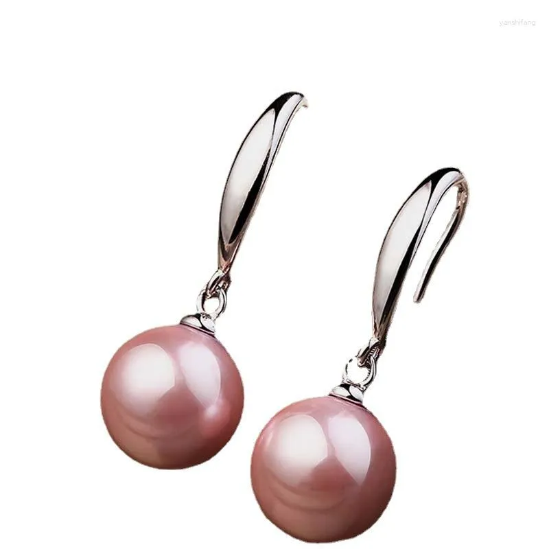 Dangle Earrings FGorgeous 10-11mm Round South Sea Shell Lvender Pearl Earring