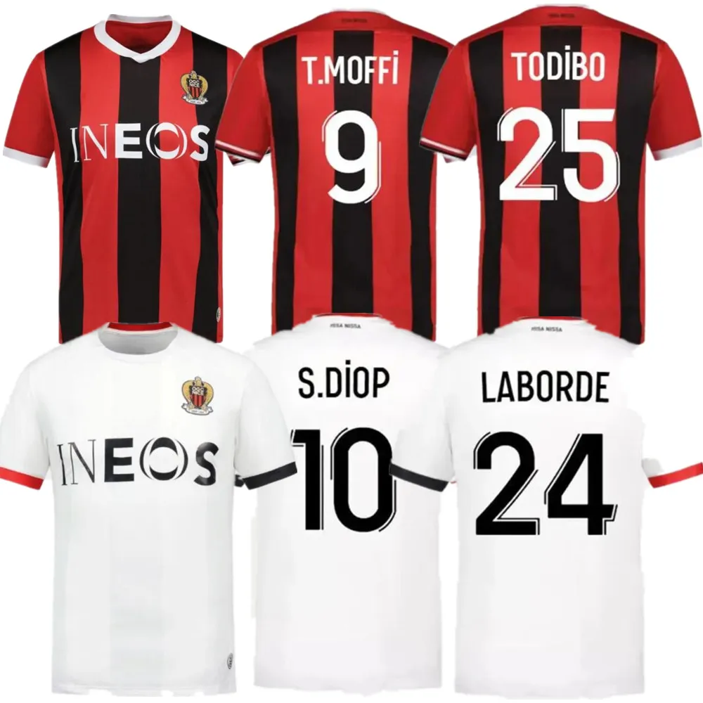 2023 2024 OGC Nice FC FC Soccer Jerseys T. Moffi Pepe Laborde S. Diop 23 24 Ogcnice Football Shirts Dante Kamara Atal Maillot de Foot Home Away Third Thuram