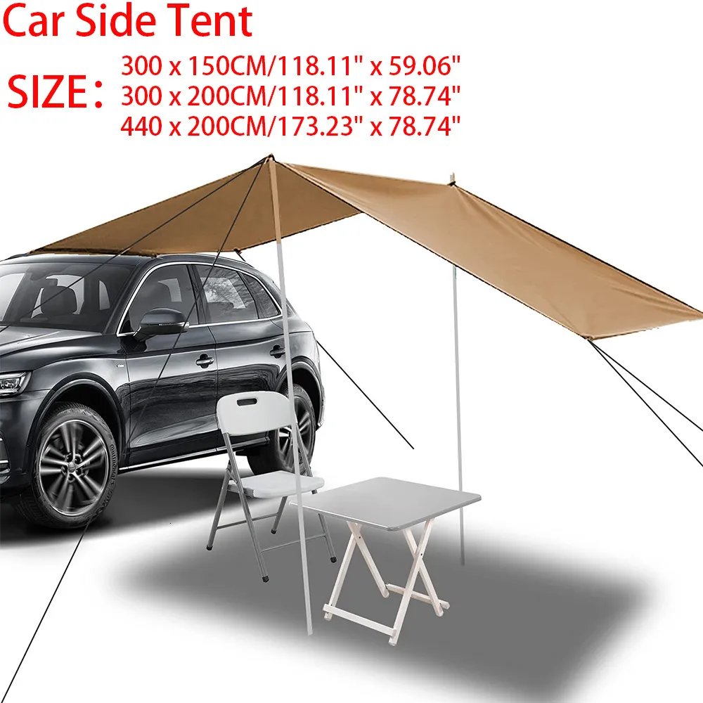 Tendas e abrigos 210D Revestimento Oxford SUV Car Side Toldo Rooftop Tenda À Prova D 'Água Ao Ar Livre Dossel de Acampamento 300 150 300 200 440 200cm 230826