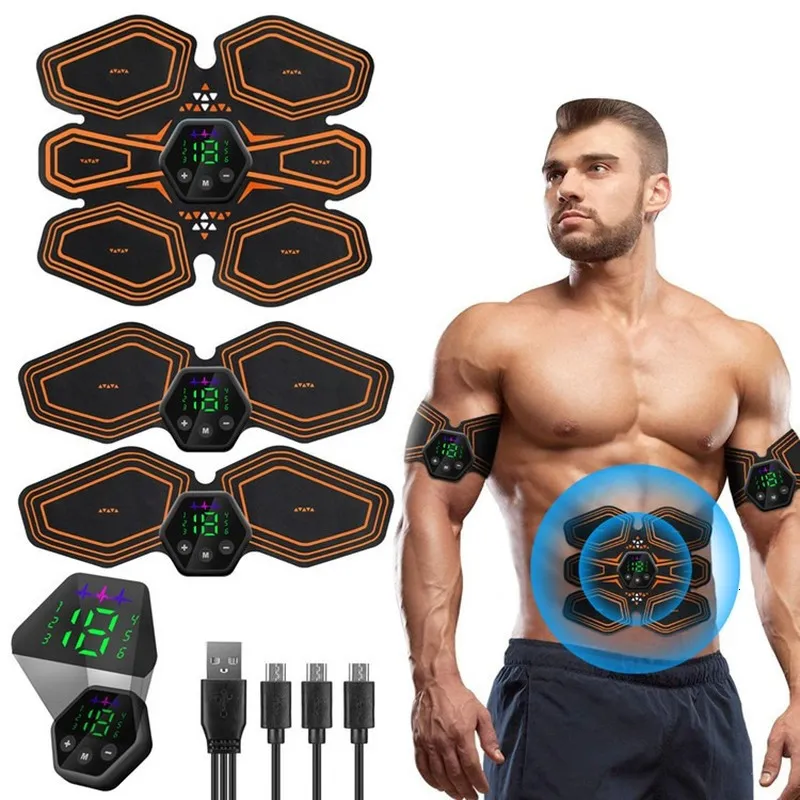 Core Abdominal Trainers EMS Electric Muscle Stimulator Hem Gym Equiment USB RECHARGEABLE Fitness Massage Abdominal Trainer Body Slimming Massager 230826