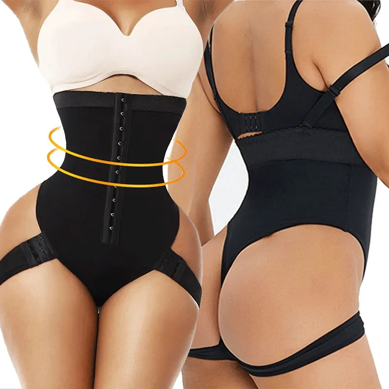 Taille Tummy Shaper Vrouwen Verstelbare Schouderbanden Hoge Buik Hip Lift Thongs Vormgeven Broek Plus Size Controle Slipje 230826