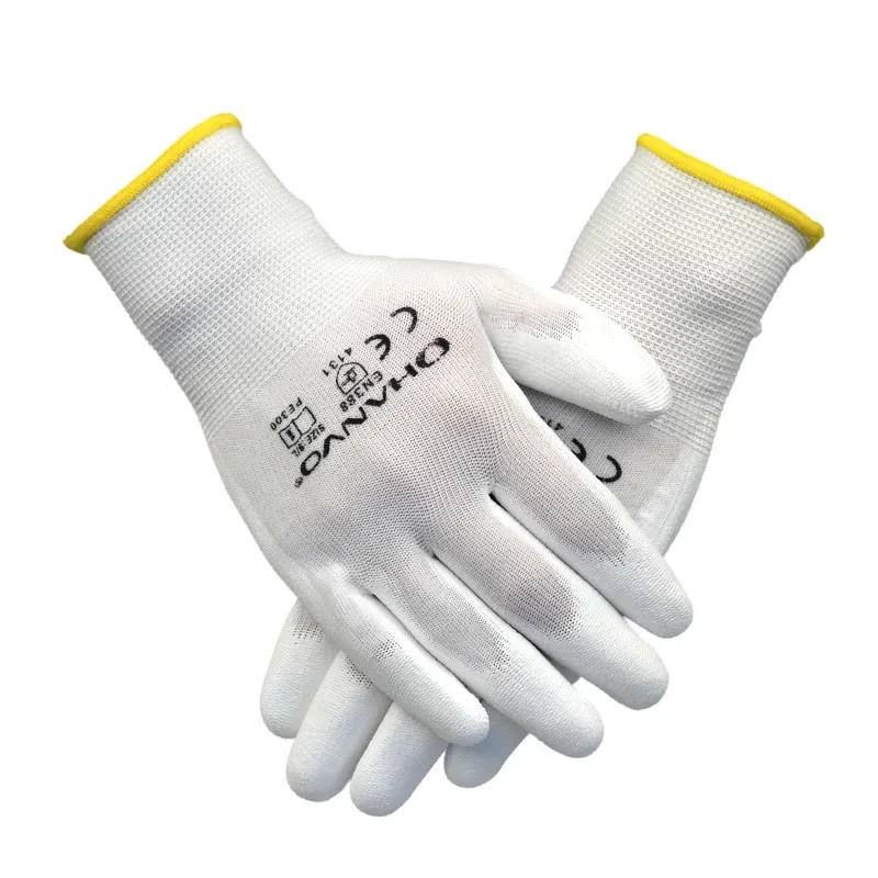 Work Gloves PU Coated Nitrile Safety Glove for Mechanic Working Nylon Cotton Palm CE EN388 OEM