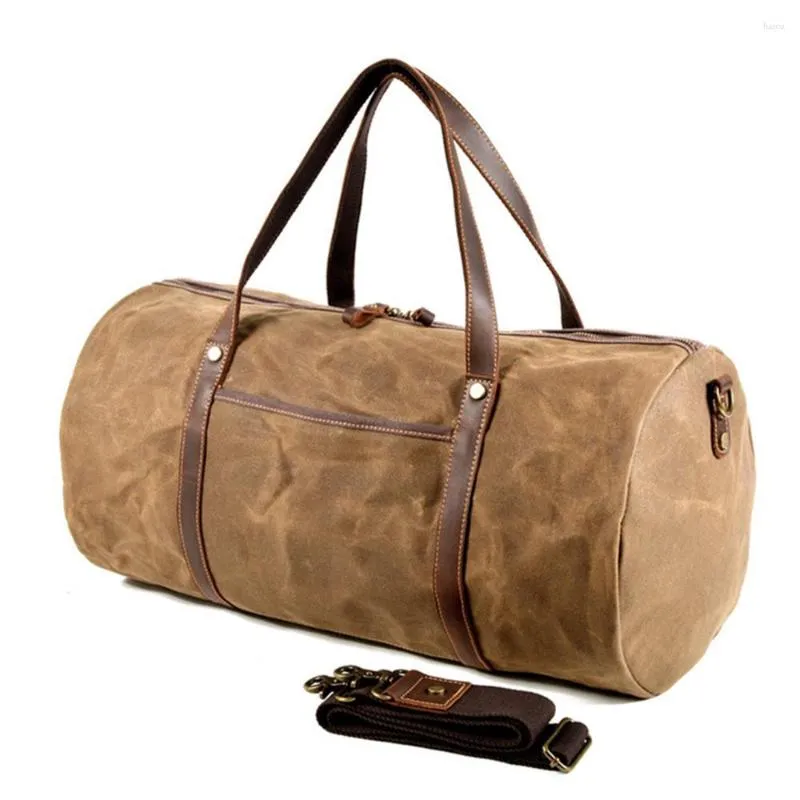 Sacs Duffel XZAN Style rétro Waterproo sac de voyage grande capacité hommes en plein air européen sacs à main hommes toile cirée