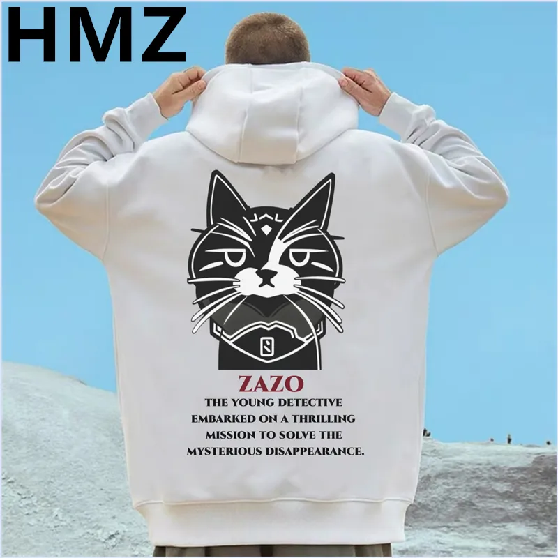 Men's Hoodies Sweatshirts HMZ Winter Original Cat Print Men Autumn Casual Oversized Long Sleeve Hoodie Pullovers Harajuku Unisex Loose 230826