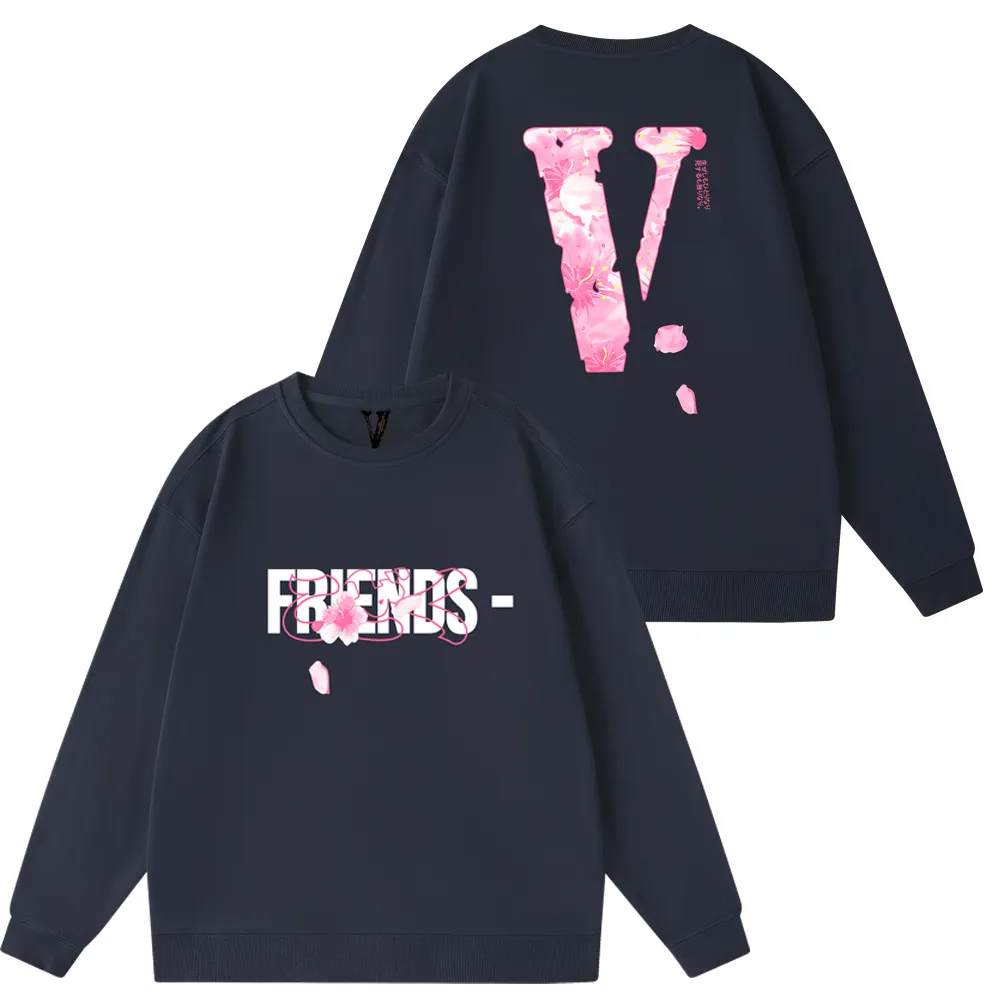 American VLONE brand Hoodie mens womens Cotton Long sleeved pink Graffiti V letter back print trend Street Luxury quality tops Sweatshirts Hoodys