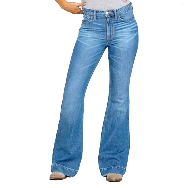 Women's Jeans Slim Fit Embroidery Flare High Waisted Wide Leg Bootcut Stretch Pants Good Yoga