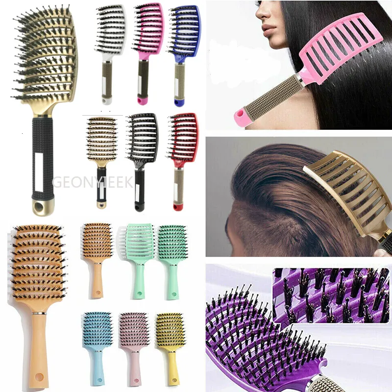 Anti Klit Urtheone Boar Bristle Hairbrush For Women Nylon Scalp