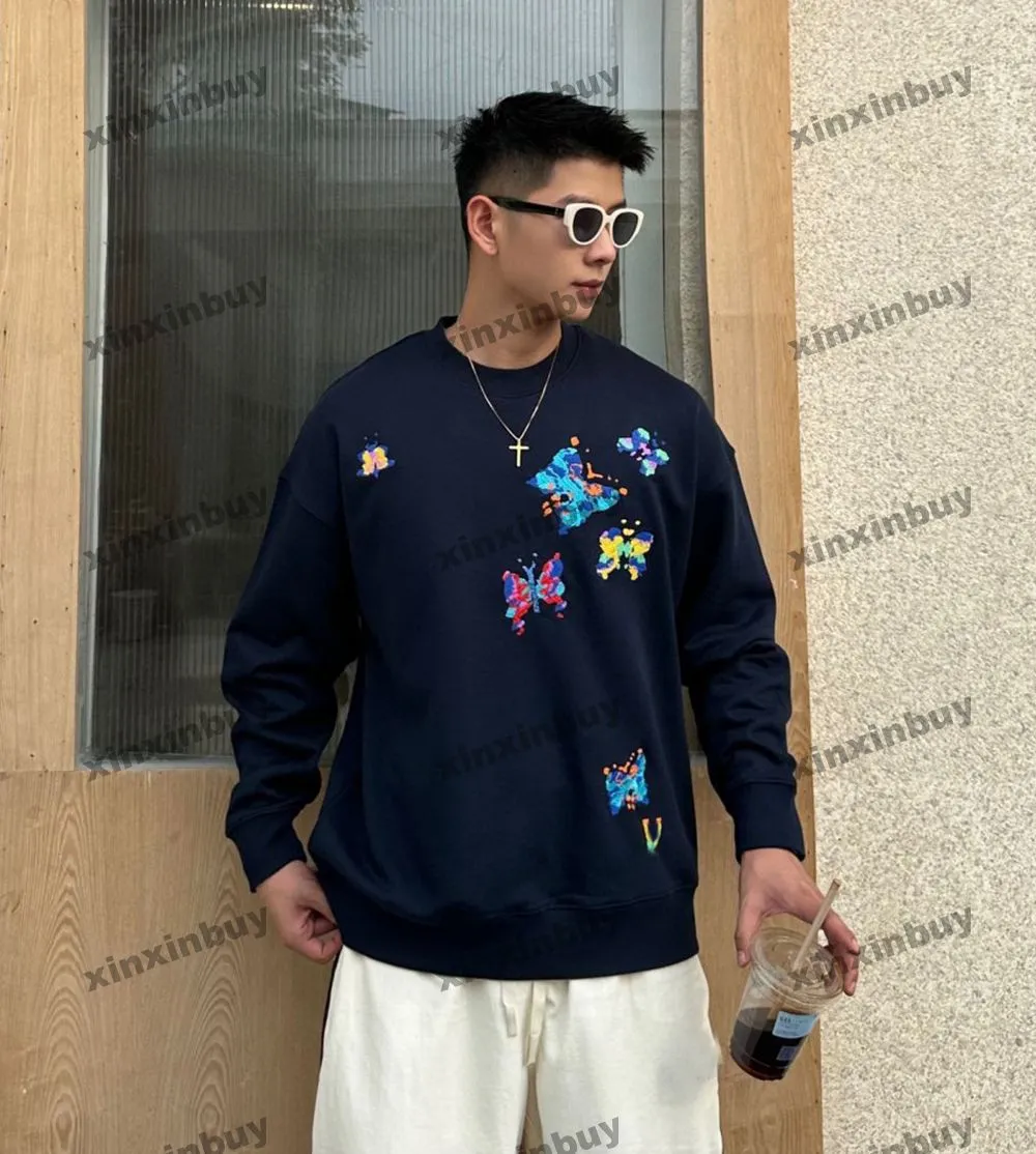 Designer Paris Butterfly Letter Embroidered Mens Crewneck Sweatshirt For Men And Women Available In Green Gray Blue Black And White Sizes S XL By Xinxinbuy From Xinxinbuy 44.78 DHgate.Com