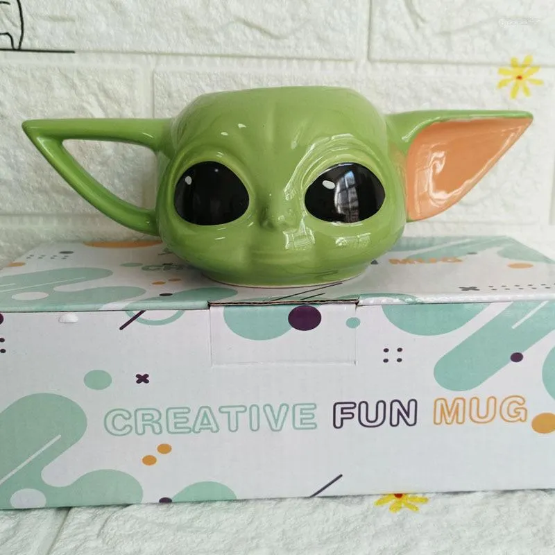 Tazze 3D simpatico personaggio tazza Wars Between Stars Series Green Cartoon Fun Ceramic Coffee Boy Gift