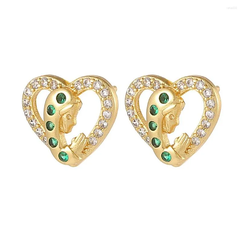 Boucles d'oreilles à clous pour femmes, bijoux à la mode, plaqué cuivre, or véritable, religieux, vierge marie, cadeau du jour commémoratif