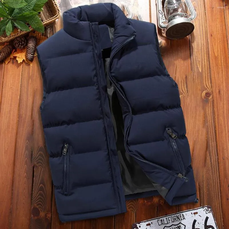 Gilet da uomo Gilet imbottito resistente all'acqua Cappotto slim fit con colletto rialzato e abbottonatura con cerniera per esterno