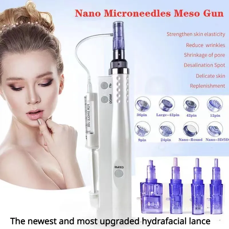 Nano Microdermabrasion Machine Microneedle Hydrafacial Instrument Beauty Gjutning Instrument Hydrografisk Gun Facial Beauty Instrument Electric Instrument