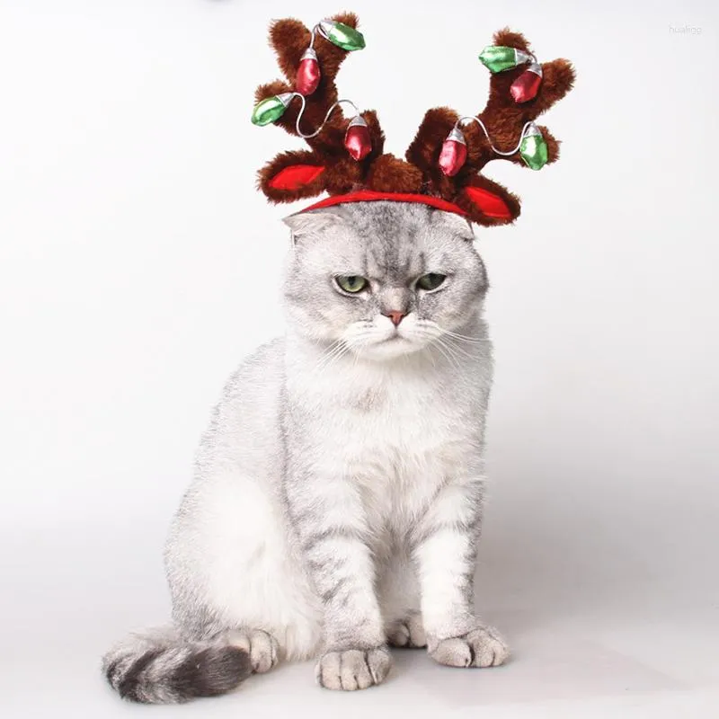 ドッグアパレルクリスマスハットペット猫クリスマスヘッドウェアエルクトナカイアントラーズヘッドバンド