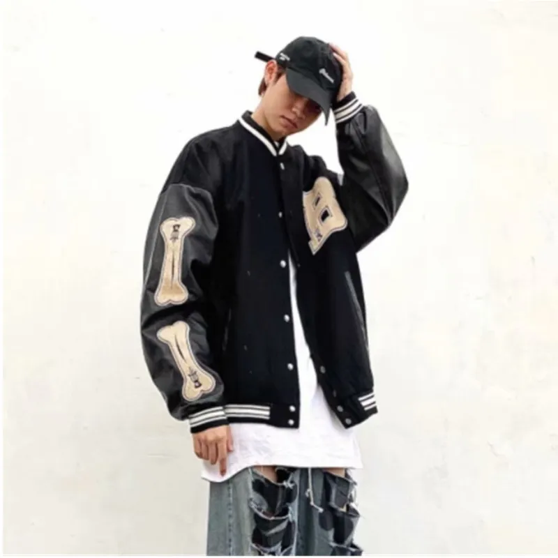 Men's Jackets Men Baseball Jackets Spring Long Sleeve Bomber Jacket Ins Hip Hop Youth Couples Jacket Men Loose Coat A0008 230826